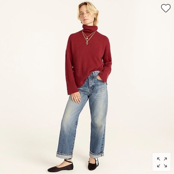 J Crew Soft Merino wool turtleneck sweater with side slits oversized - Picture 1 of 10